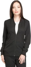 Dickies Scrubs Dynamix Zip Front Warm Up Jacket DK330 Black Size Small