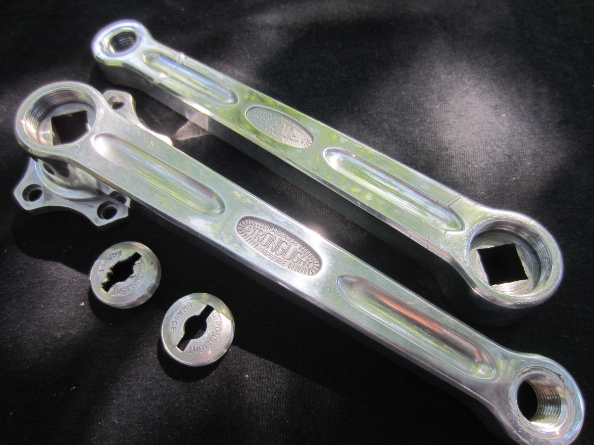VINTAGE STRONGLIGHT 49D CRANKS L=170 FRENCH THREADS 14 x VINTAGE STRONGLIGHT 49D CRANKS L=170 FRENCH THREADS 14 x