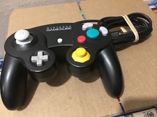 NINTENDO GAMECUBE OEM CONTROLLER DOL003 JOYSTICK BLACK VG TESTED