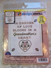 Design Works A Garden of Love.. Grandmother's Heart Counted Cross Stitch Kit New