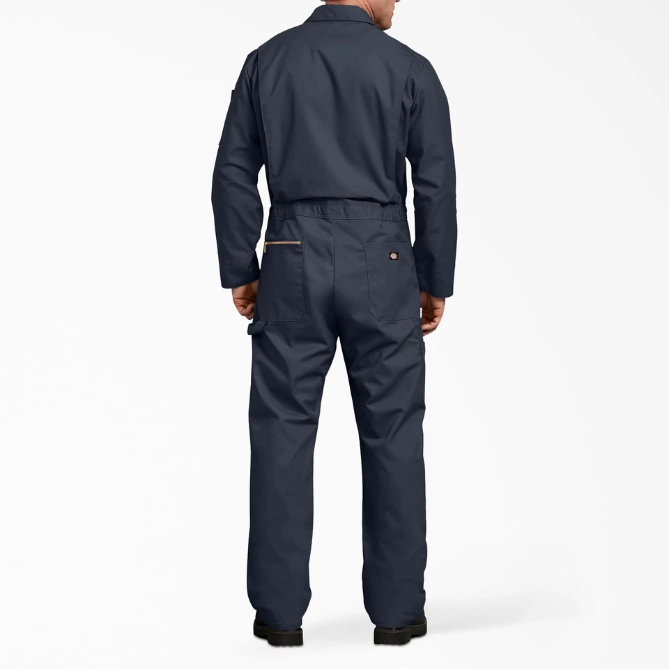 Dickies Mens Twill Deluxe Long Sleeve Work Utility Coveralls Dark Navy Tall - Image 2 of 4