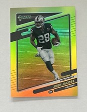 2021 DONRUSS PREMIUM STOCK HOLO JOSH JACOBS GOLD PRESS PROOF💥💥💥