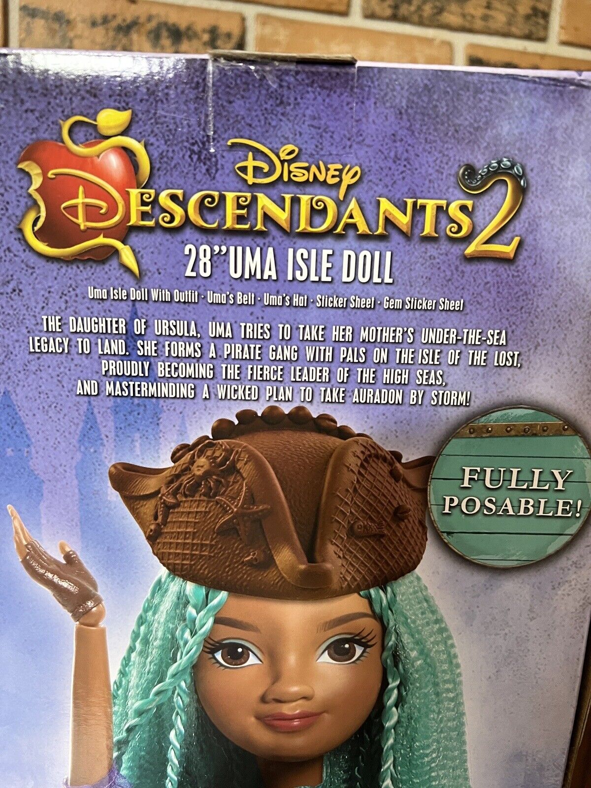 Disney Descendants 2 Uma Isle Big 28" Doll Aqua Hair NEW Box Posable