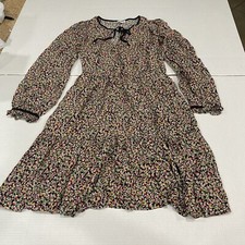 J. Crew Premium Floral Long Sleeve Tie Neck Mini Dress Size 2
