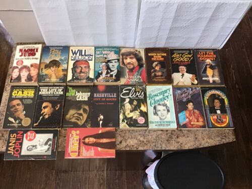 Lot of 18 Vintage Rock & Country Stars Biography Paperbacks 1970-94
