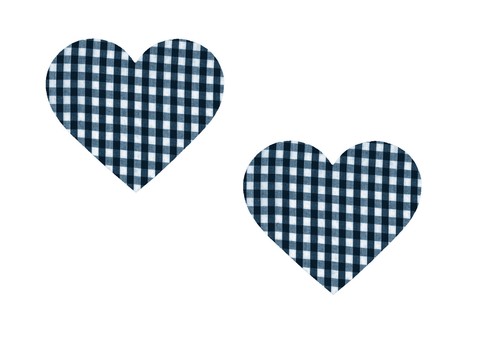 GINGHAM CHECK Fabric Repair Iron/Sew Knee/Elbow/Applique Patch LARGE HEART x 2 - Picture 14 of 21