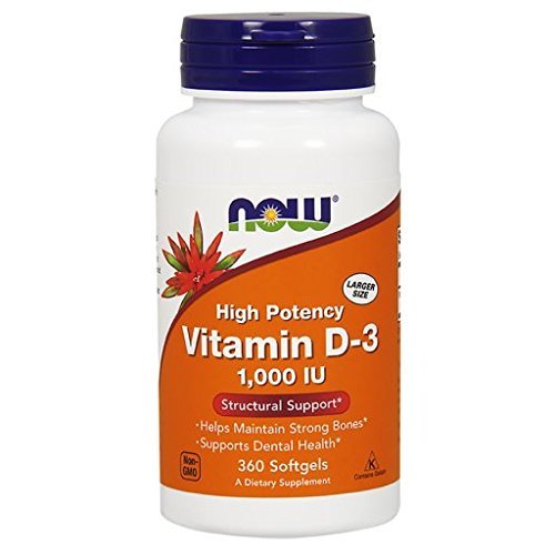 NOW FOODS, VITAMIN D3 High Potency 1000 IU 360 Weichkapseln SUPER PREIS
