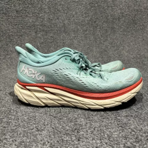 Hoka One One Womens Clifton 8 Sneakers Womens 7.5 B Aqua Blue Running Shoes