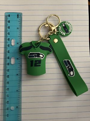 Seattle Seahawks Rubber Metal Keychain NFL New! Fast Shipping