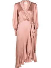 ZIMMERMANN DRESS SILK WRAP MIDI DRESS 