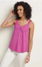 NWT Soft Surroundings Tongass Tank Shirt Top Womens Tulip Pink Petite Large $50