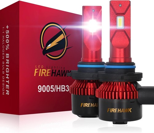 Firehawk 9005/HB3/H10/9145 LED Light Bulbs Pair 28000LM 6000K Cool White IP68