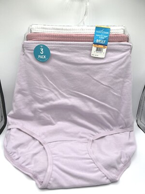NEW Vanity Fair 3 Pairs Perfectly Yours Classic Cotton Brief 7/L Multi-Color