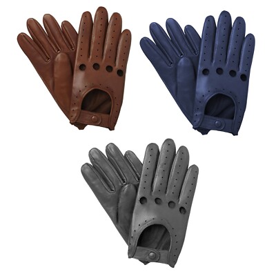 Herren Echtleder Top Qualität belüftet Winter Fahrhandschuhe Vintage Classic Retro