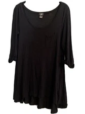 H&M BLACK POCKET TUNIC TOP SIZE SMALL
