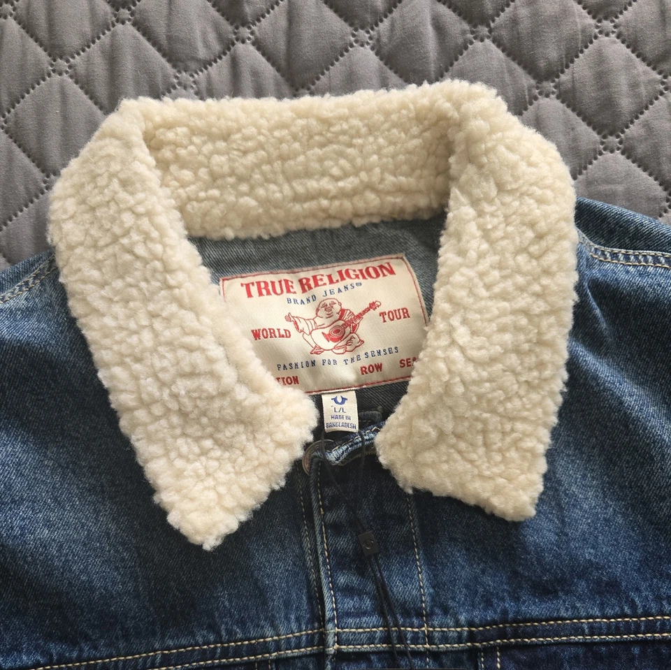 Chaqueta True Religion Para Hombres Grande Camionero Sherpa Cuello de Oveja (NUEVA CON ETIQUETAS) Foto 3 de 4