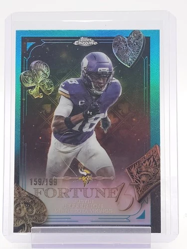 2025 Topps Chrome Justin Jefferson Aqua Refractor (RAW)