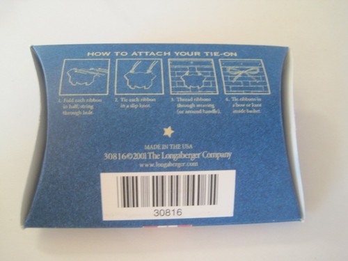 LONGABERGER TIE-ON W/ Ribbon & Package All American Pewter Shield 2001 - Picture 4 of 4