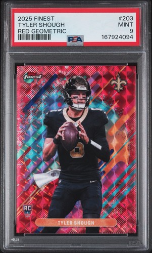 2025 Topps Finest Rookie Tyler Shough Red Geometric  Rare /3 RC PSA POP eBay 1/1