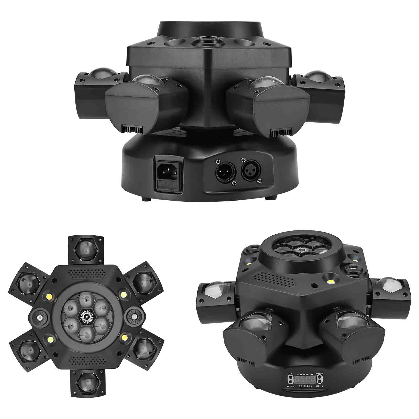 6 Arms Bee Eye Laser Moving Head Lighting DMX RGBW LED Gobo Beam Stage Light KTV