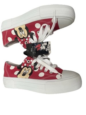 Disney Minnie Mouse Women s Low Top Court Sneakers Lace Up Shoe Red Size 9 NWT