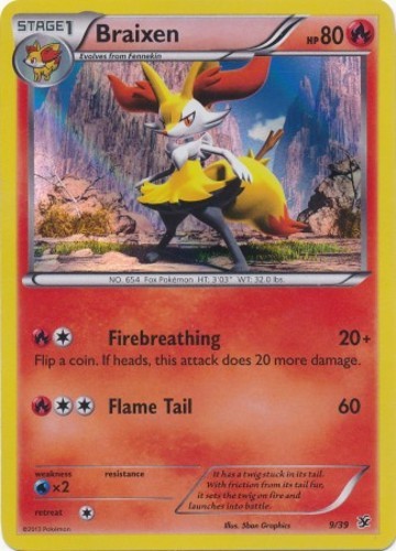 Braixen - 9/39 - Holo (Mp) XY Kalos Starter Sets - Fire Pokémon