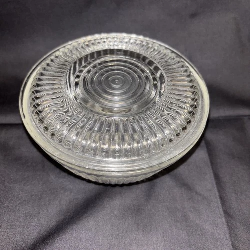 Vintage Anchor Hocking Clear Glass Refrigerator Bowl Jar with Clear Lid