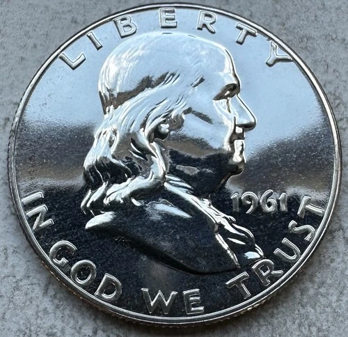 1961 Proof Franklin Half Dollar 90% Silver-INV#8337