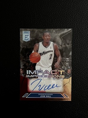 John Wall 10/10! 2023-24 Panini Donruss Elite Impact Impressions Auto Red & Gold