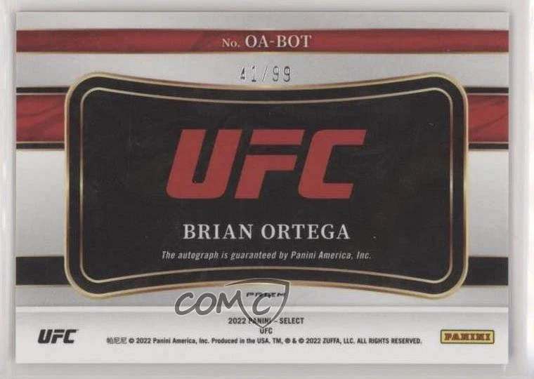 2022 Panini Select UFC Octagon Action Signatures Red Prizm /99 Brian Ortega Auto - Image 2 of 2