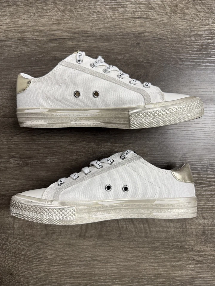 VINTAGE HAVANA Women’s Alive Fashion Sneakers White Washed Gold 7.5 - Image 3 of 4