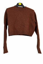 Zara brown knit jumper with shoulder pad women's size small