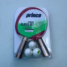 Prince Premium 2-Player Table Tennis Set 2 Rackets 3 Balls 5-Ply Wood Red Black