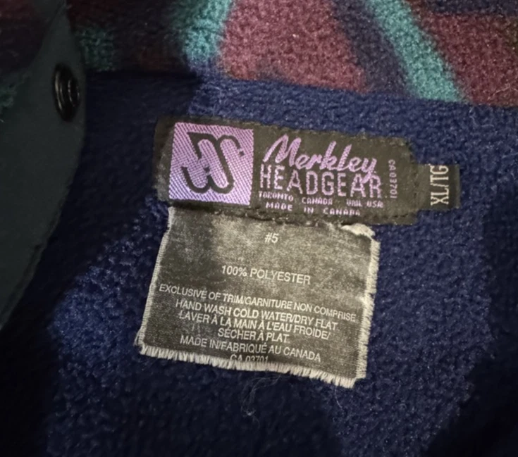 Vintage MERKLEY HEADGEAR Blue Aztec Print Fleece Sherpa Sweater Pullover Sz XL - product detail image 10