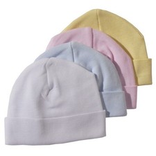Unisex Boys Girls Solid Cotton Pastel Rib Knit Infant Beanie Baby First Cap Hat