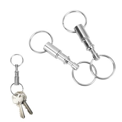 2 STK. Dual-Quick-Release-Schlüsselring-Abnehmbarer Doppelspaltring-Schlüss.