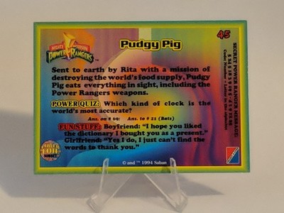 1994 Mighty Morphin Power Rangers Hobby #45 Pudgy Pig Power Foil