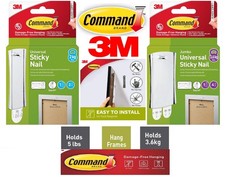 3M Command Picture, Frame & Canvas Hanger Metal Hook Kits with Strips Hanging