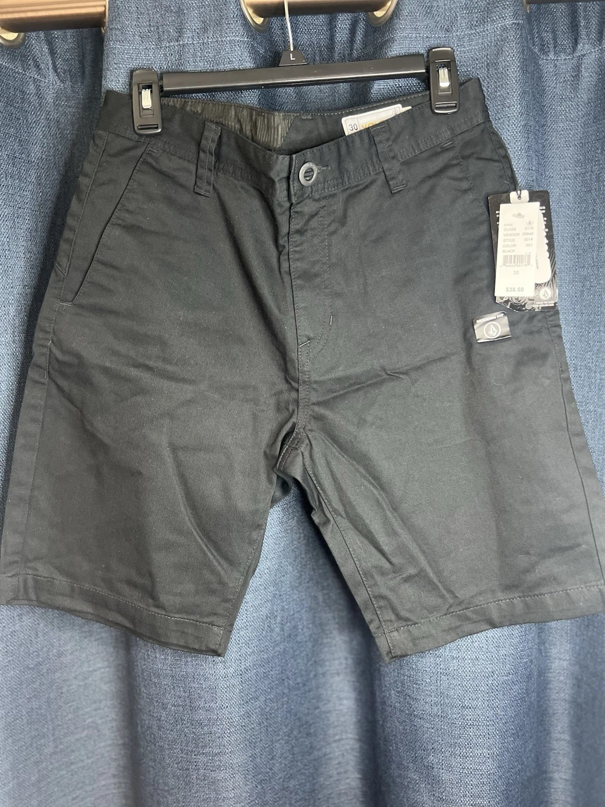 Volcom Black Skater Chino Shorts Size 30 Men's Skate Casual Cotton