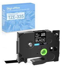 Compatible with Brother White on Black Label Tape TZ TZe 335 Tze335 PT200