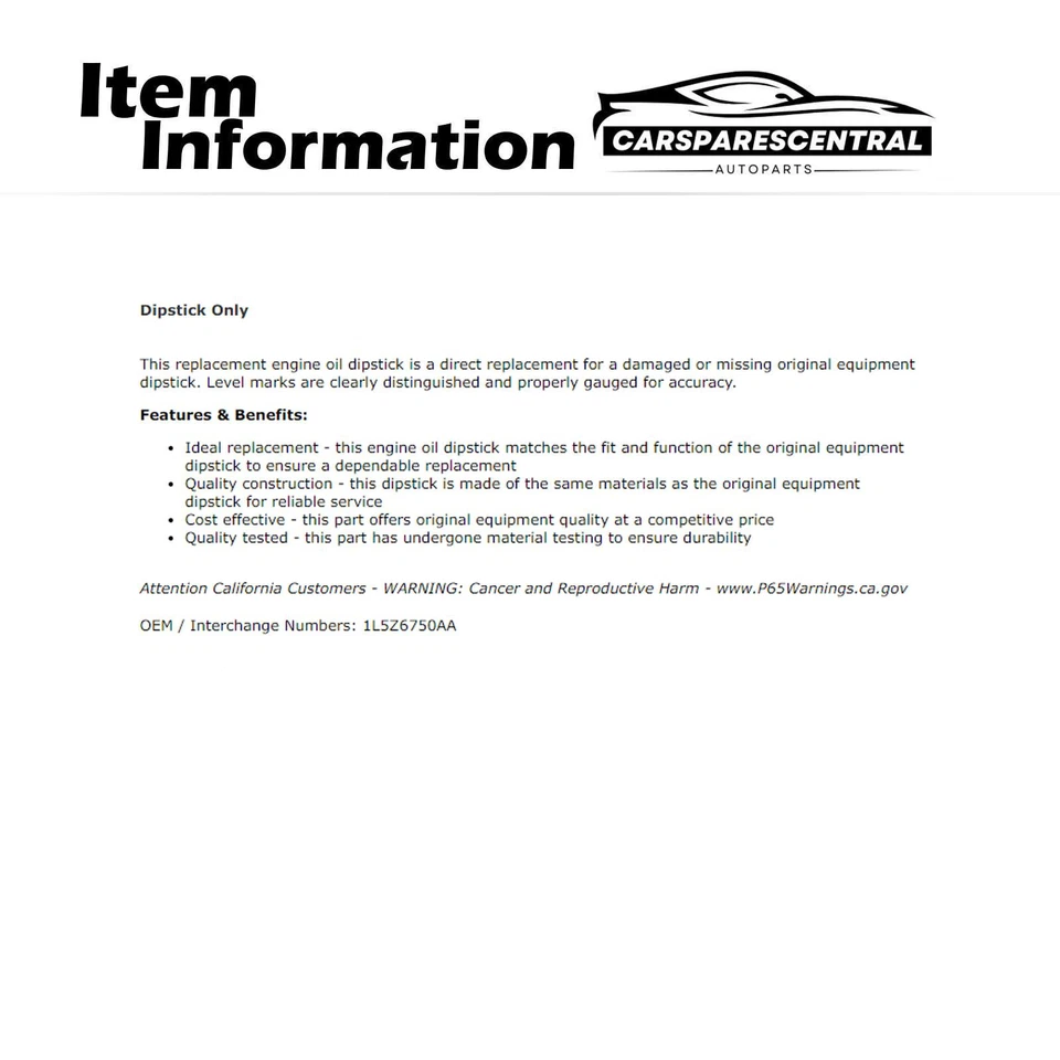 Varilla de medición de aceite de motor para Ford Ranger 2001-2011 2,3 L Foto 3 de 4