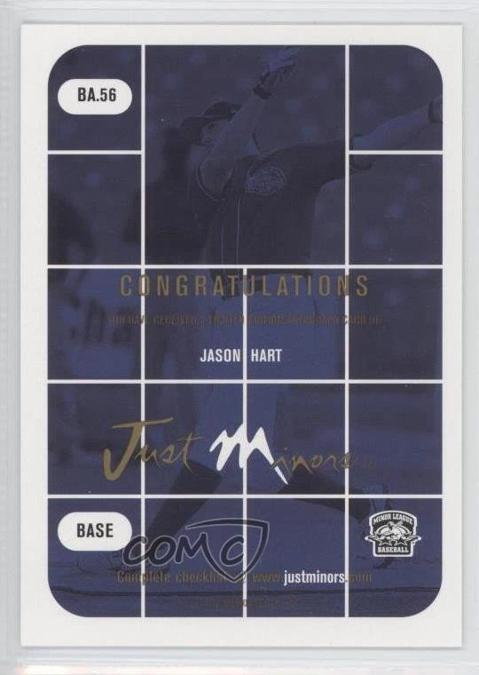2001 Just Minors Jason Hart #BA.56 - Image 2 of 2