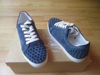Christian Louboutin Vieira 2 Orlato Flat Denim Spike Sneakers 39 