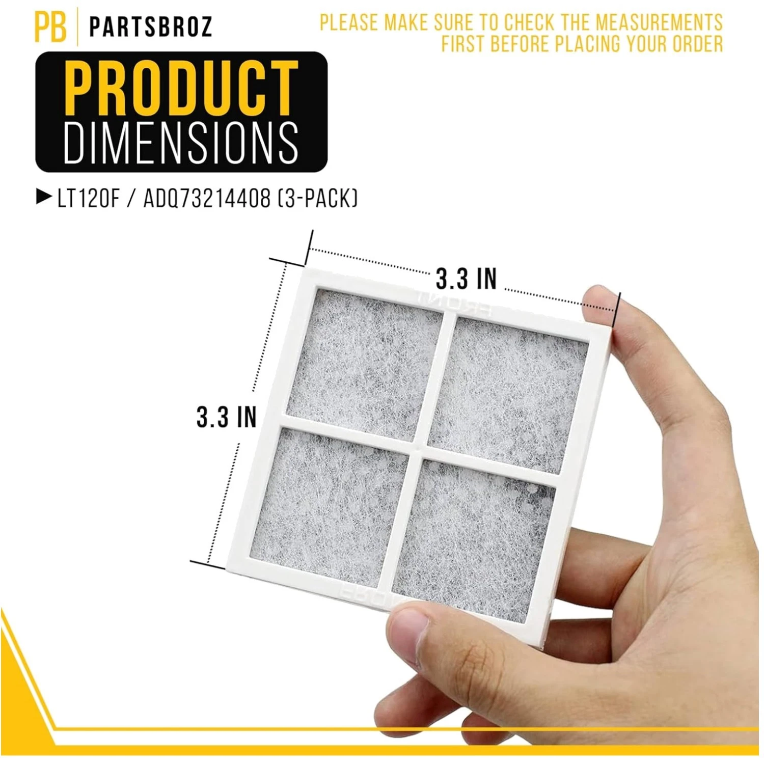 Refrigerator Air Filter 3-Pack for LG LFXC24726S LMXS30776D
Opens in a new window or tab