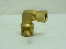 202790 Old-Stock; Parker 6-8 CBZ-B Brass Compression Elbow 90Deg # 6 Tube; 1/2 N