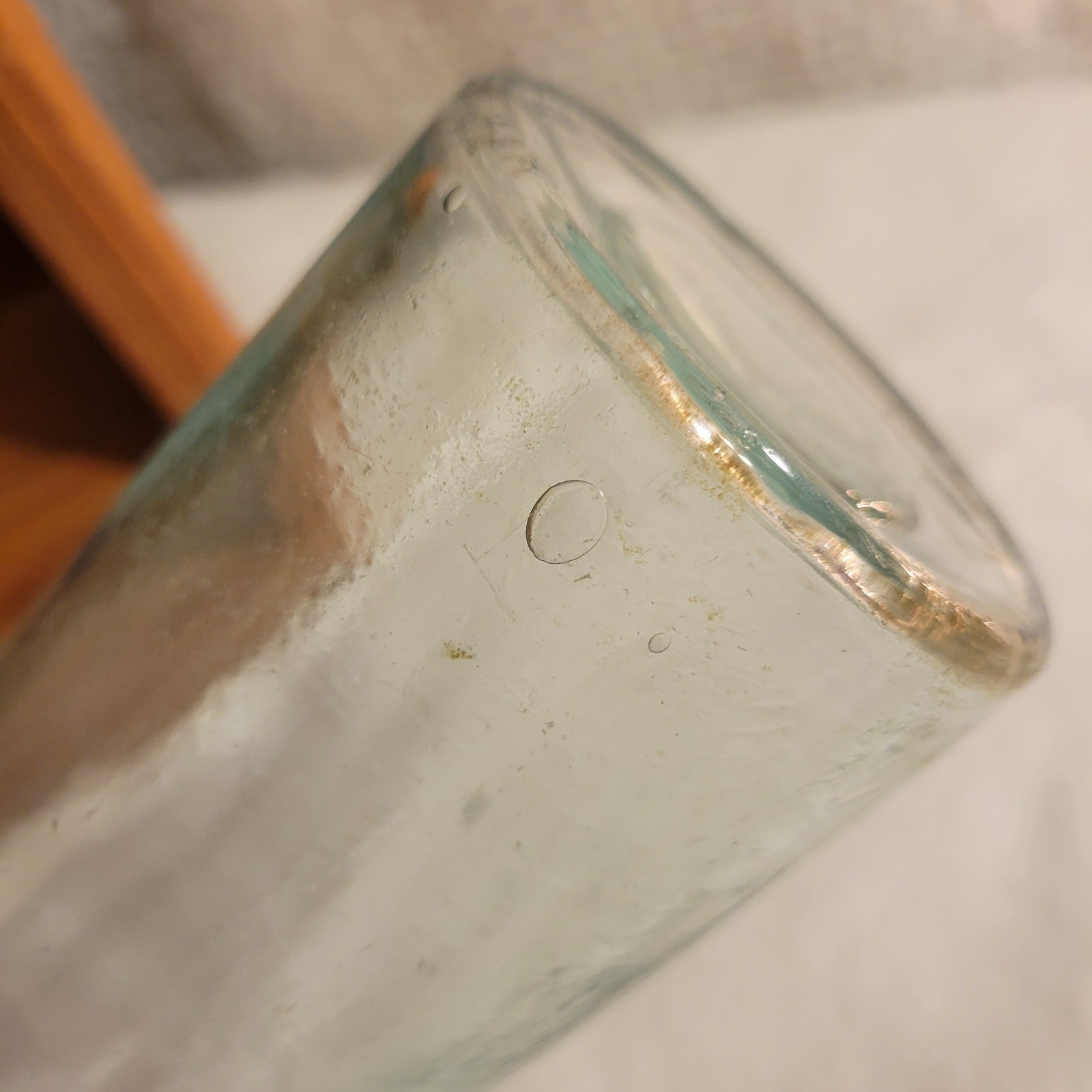 Old Antique Aqua Beer Bottle  with Applied Top