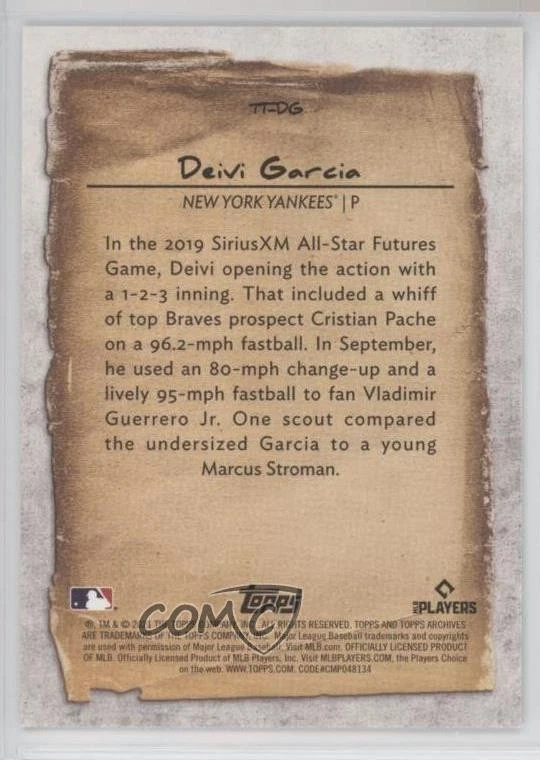 2021 Topps Archives Snapshots Tintype Titans Deivi Garcia #TT-DG Rookie RC - Image 2 of 2