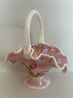 Fenton Legacy Collection Rosalene HP Flowers Basket