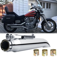 For Honda VF VT 250 750 1100 20" Chrome Motorcycle Exhaust Pipe Slip-On Muffler