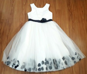 white tea length flower girl dress